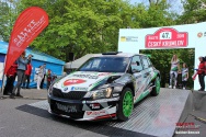 Rallye Český Krumlov: Start v Jelení zahradě v Českém Krumlově